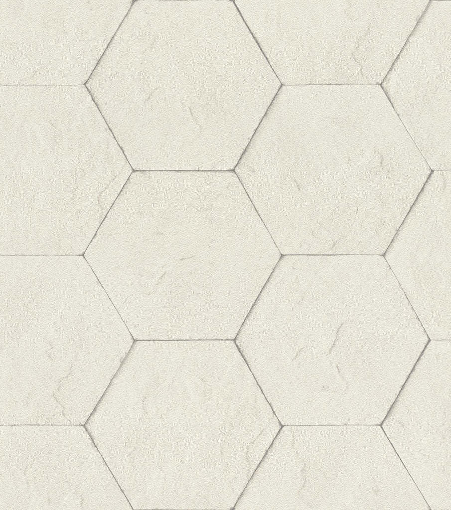 Brewster Home Fashions Bascom Dove Stone Hexagon Wallpaper