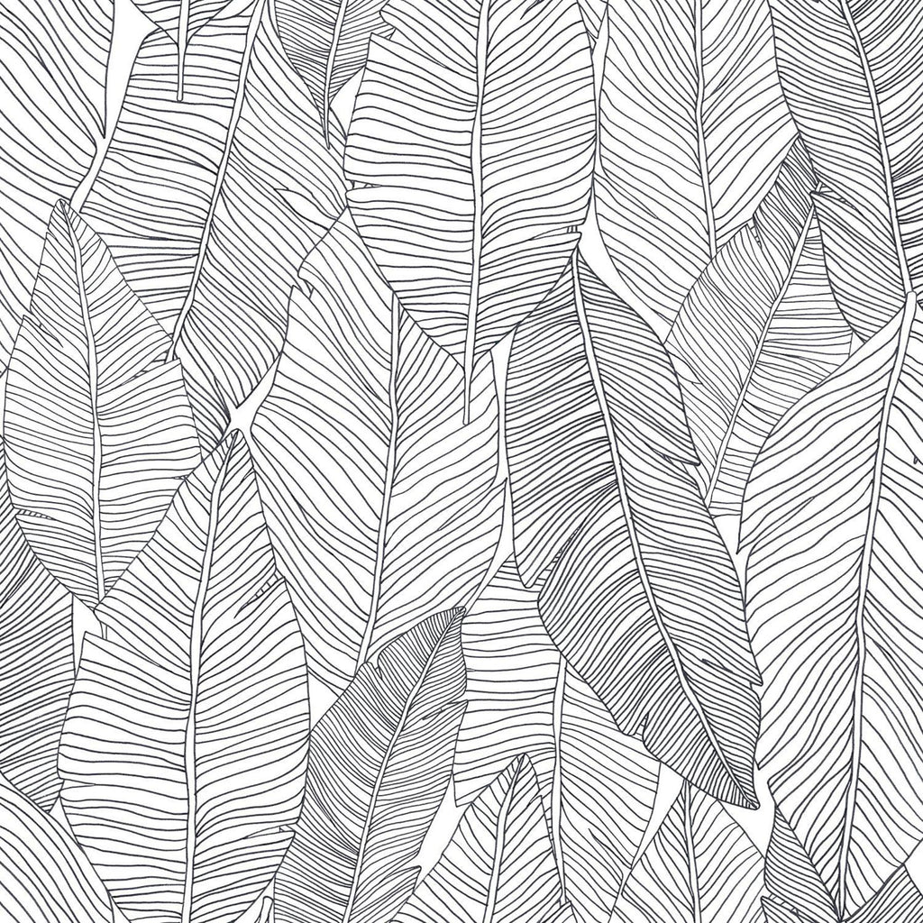 Brewster Home Fashions Thuy Banana Leaves Grey Wallpaper