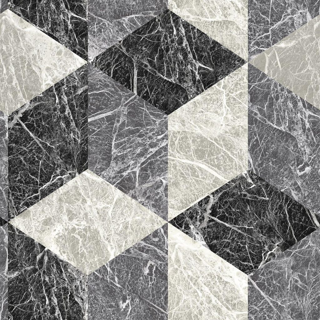 Brewster Home Fashions Rizzo Geometric Stone Black Wallpaper