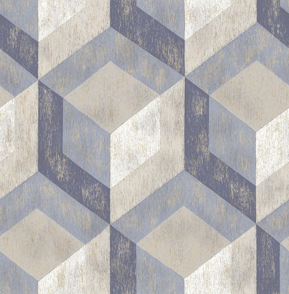 A-Street Prints Trilogy Geometrics Blue Wallpaper