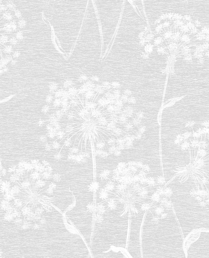Brewster Home Fashions Carolyn Dandelion Light Grey Wallpaper