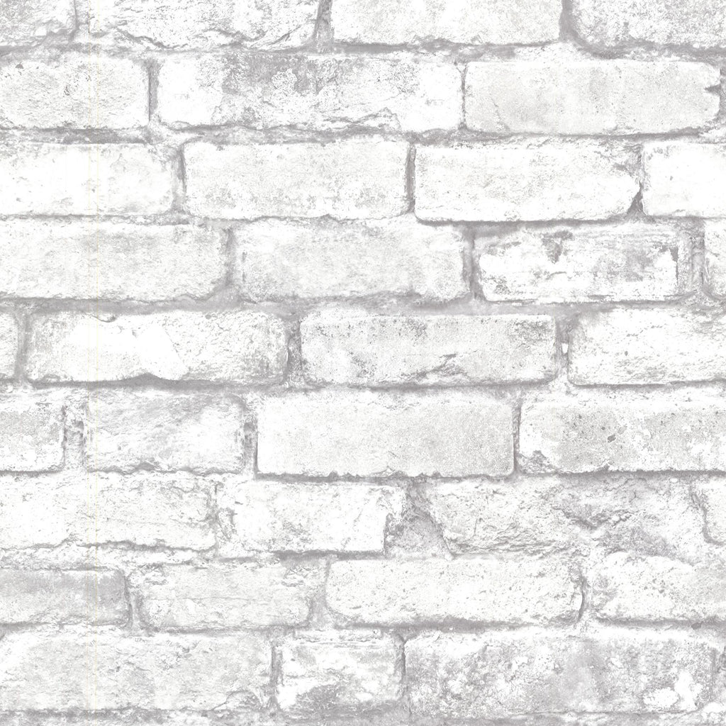 Brewster Home Fashions Brickwork Exposed Brick Light Grey Wallpaper