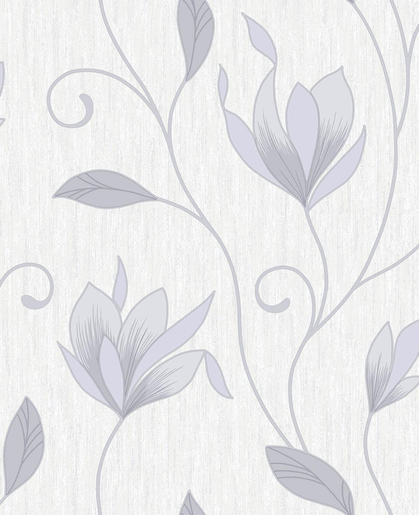 Brewster Home Fashions Synergy Floral Trails Grey Wallpaper