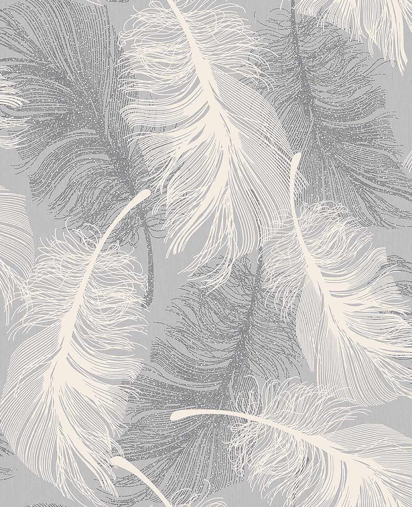 Brewster Home Fashions Journey Feather Grey Wallpaper