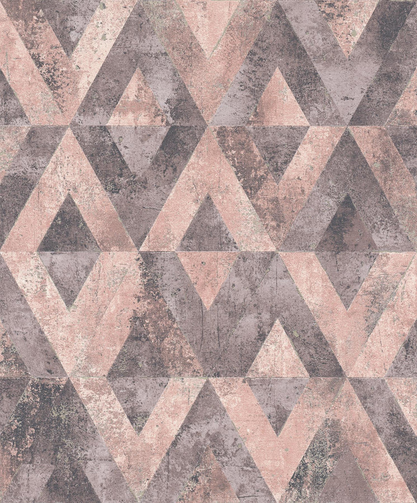 Brewster Home Fashions Shikhar Geometric Rasberry  Wallpaper