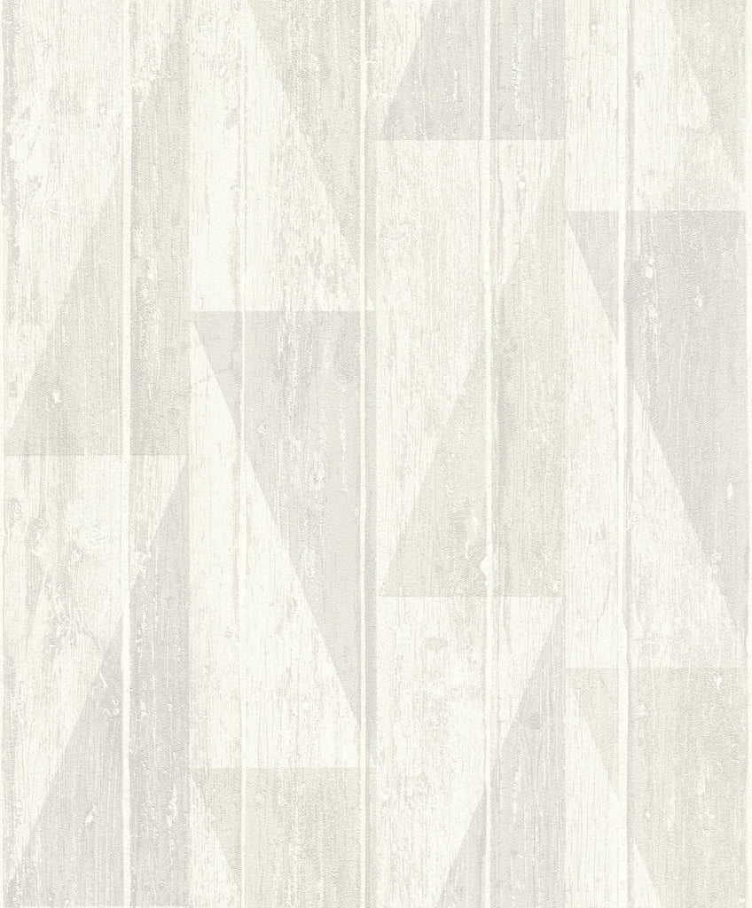 Brewster Home Fashions Nilsson White Geometric Wood Wallpaper