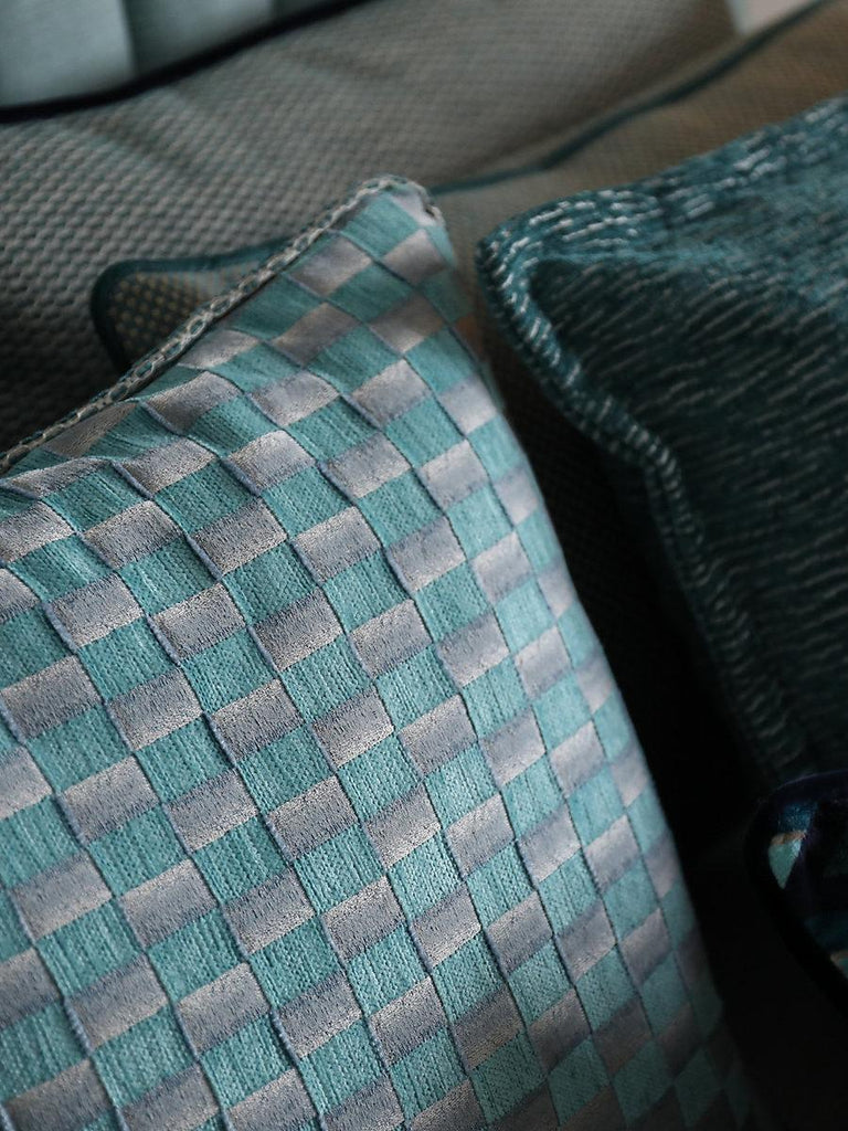 Aldeco Damier Seafoam Fabric