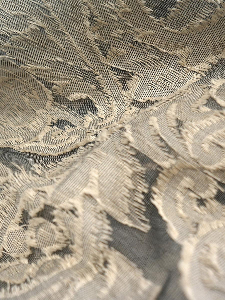 Christian Fischbacher Linen Madras Taupe Fabric