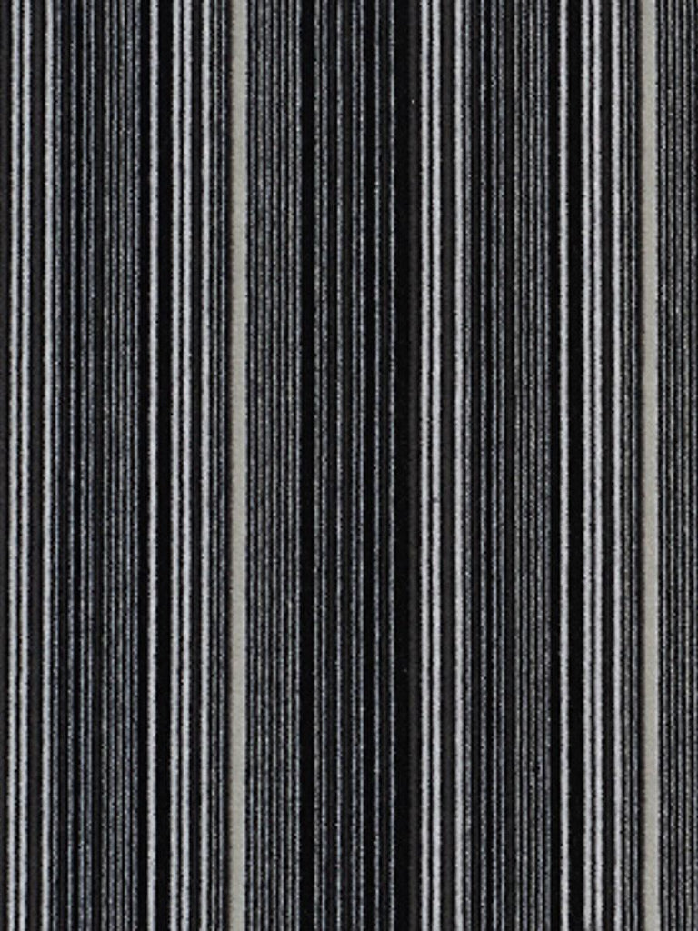 Aldeco Pinstripe Velvet Black & White Fabric