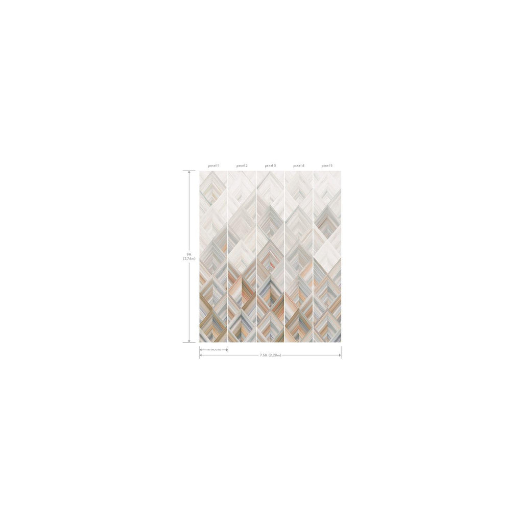 York Diamond Parquet Mural Orange/Beige Wallpaper