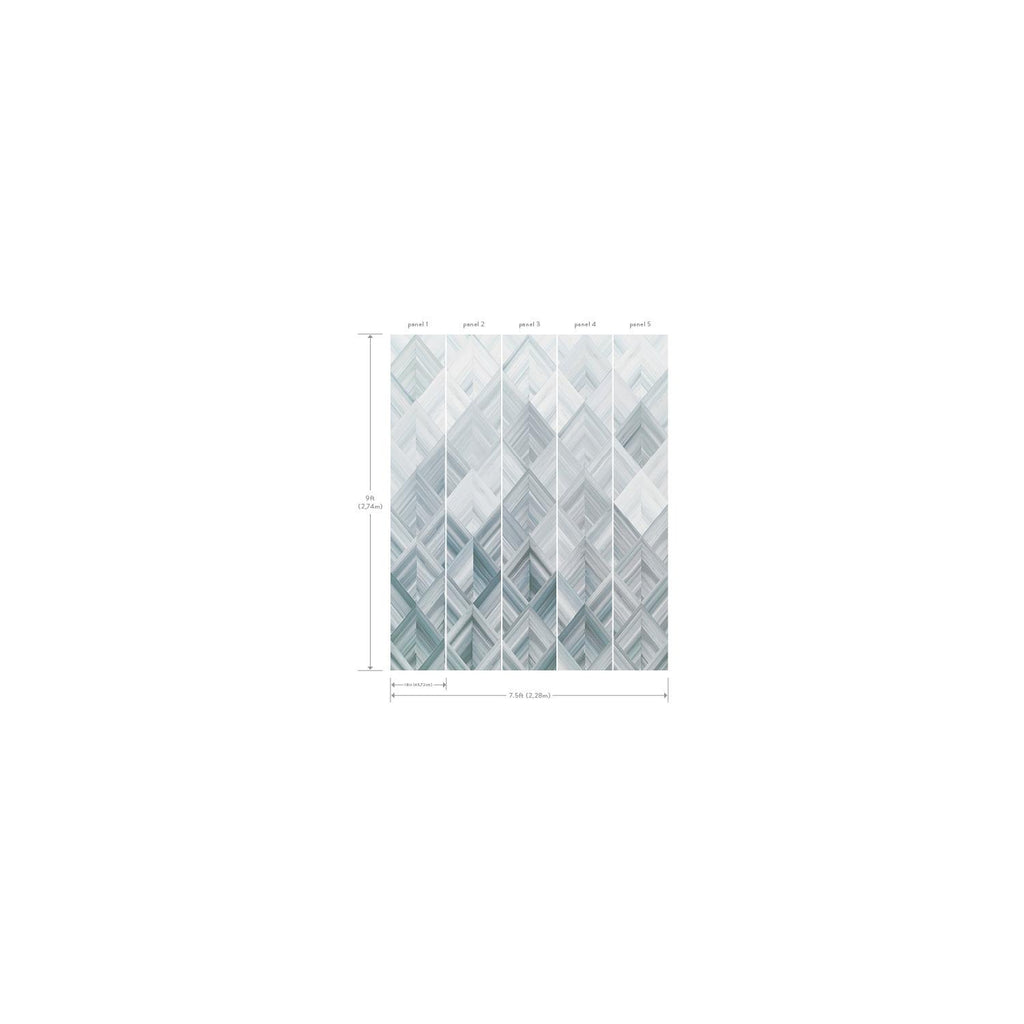 York Diamond Parquet Mural Blue Wallpaper