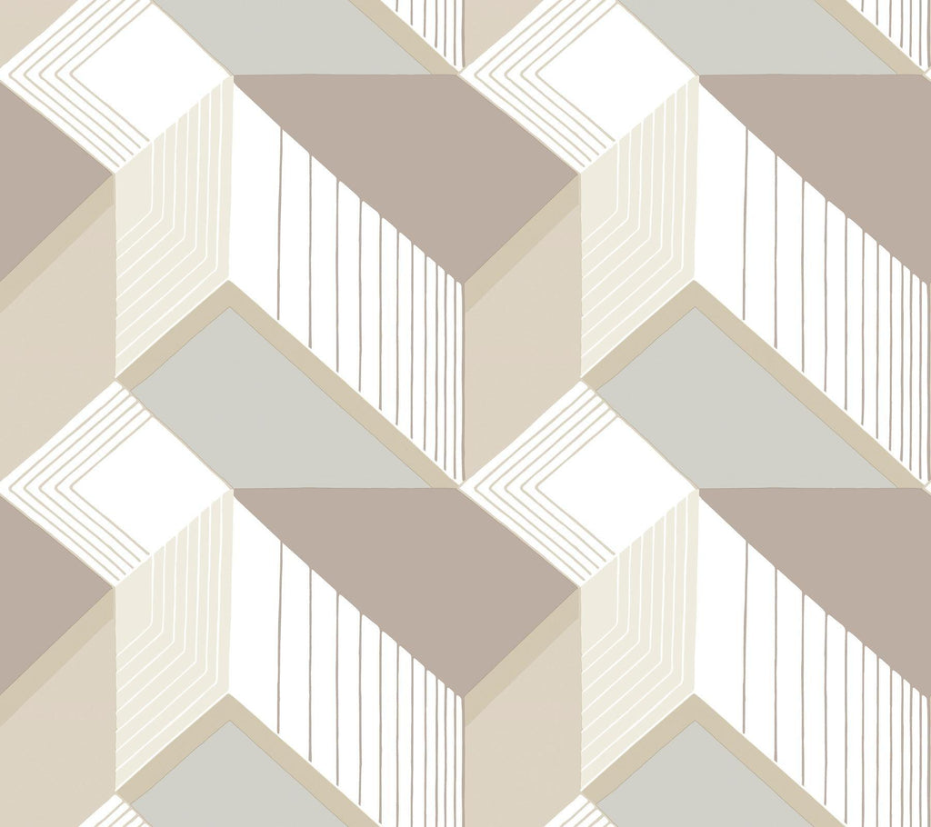 York Graphic Geo Blocks White/Cream Wallpaper