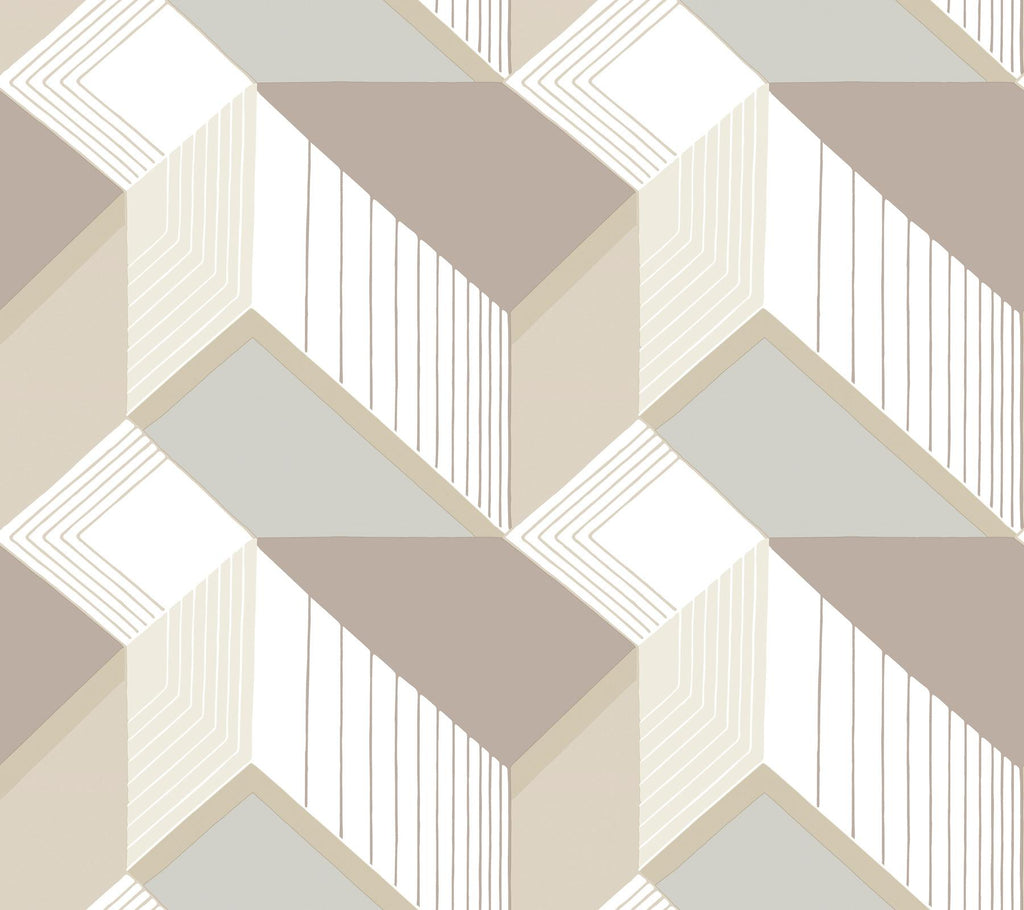 York Graphic Geo Blocks White/Cream Wallpaper