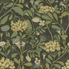 A-Street Prints Annelie Flowers Dark Green Wallpaper