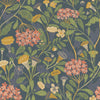 A-Street Prints Annelie Flowers Blue Wallpaper