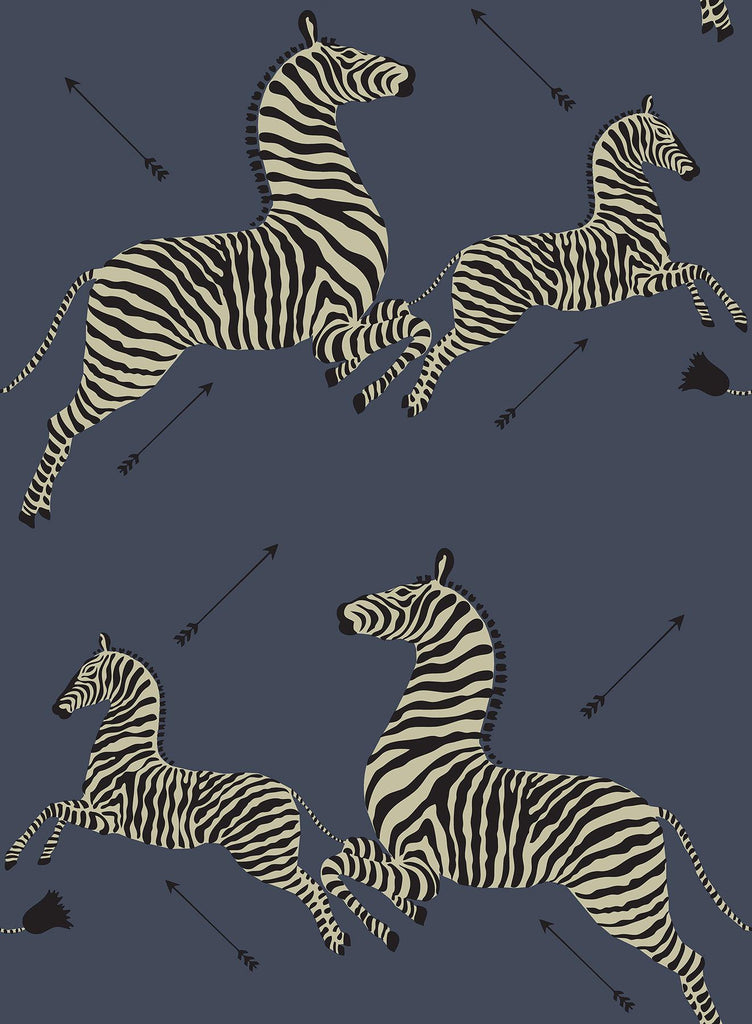 Brewster Home Fashions Zebra Safari Scalamandre Self Adhesive Denim Wallpaper