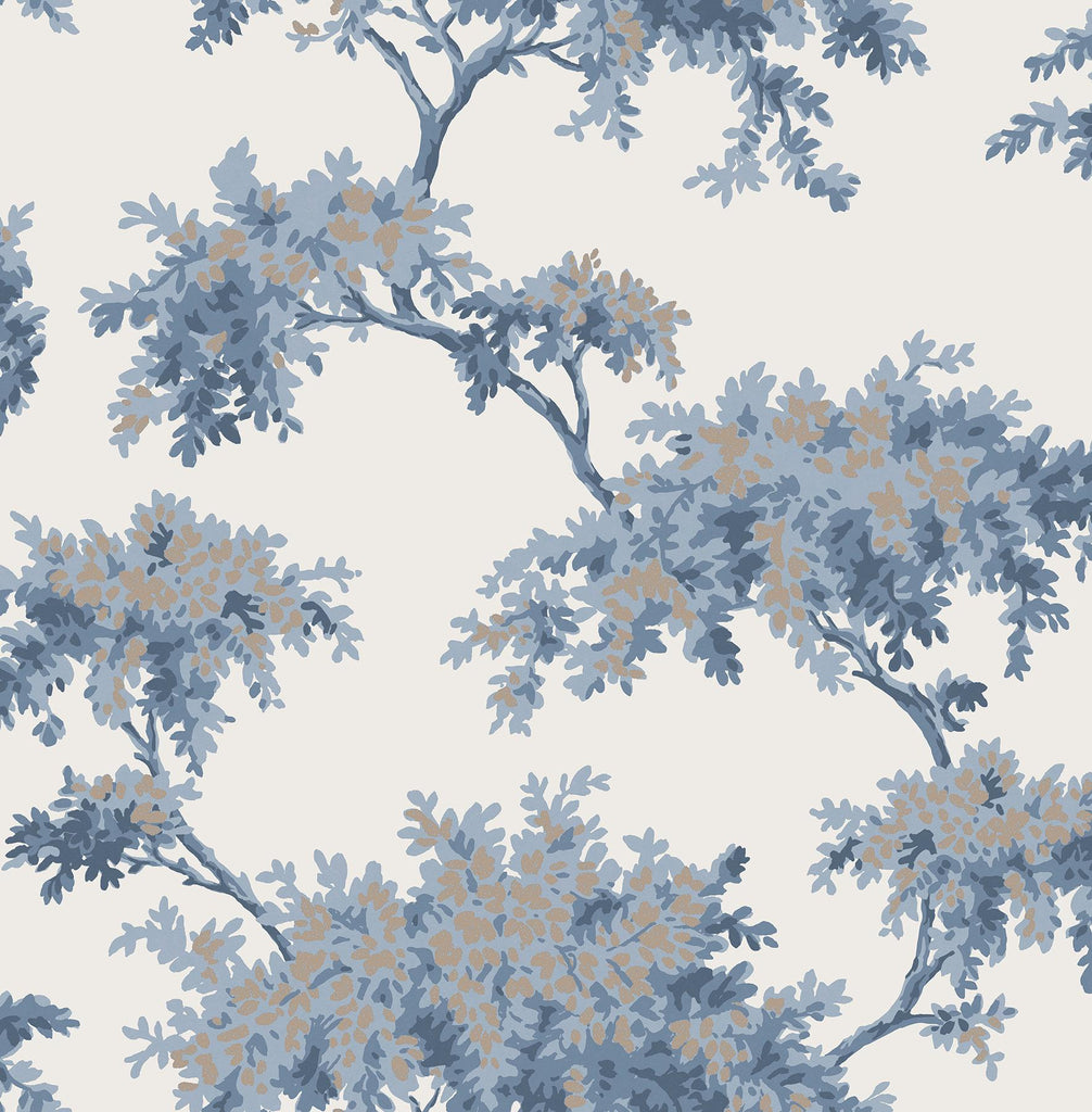 Brewster Home Fashions Ashdown Tree Dark Blue Wallpaper