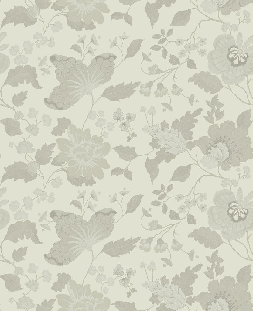 Brewster Home Fashions Vittoria Floral White Wallpaper