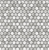 Seabrook Marble Hexagon Carrara & Wrought Iron Wallpaper