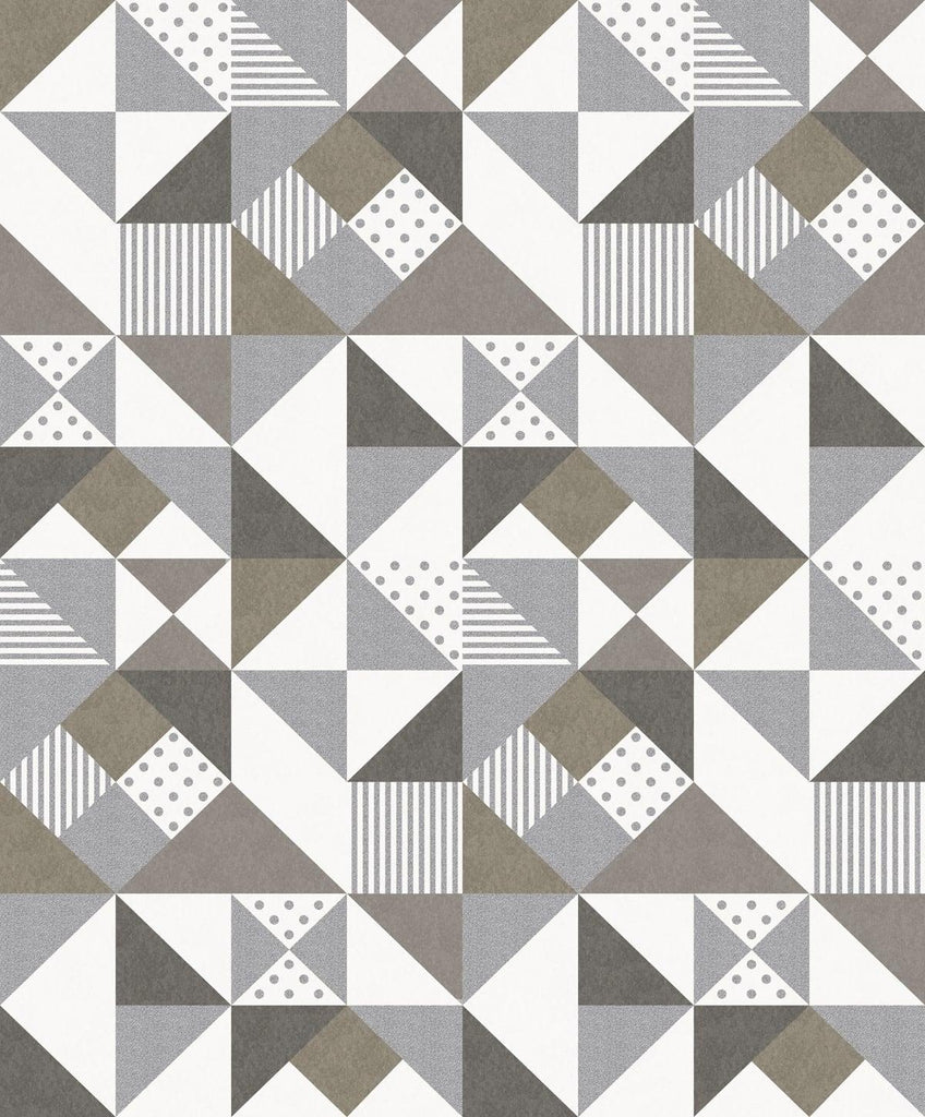 Seabrook Lozenge Geometric Silver Wallpaper