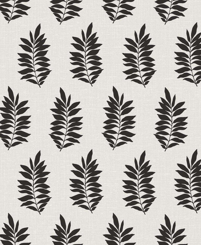 Seabrook Pinnate Silhouette Black Wallpaper