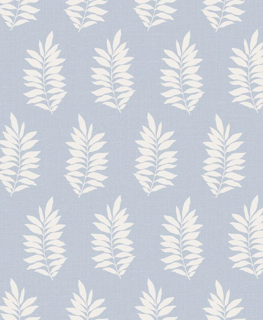 Seabrook Pinnate Silhouette Blue Wallpaper