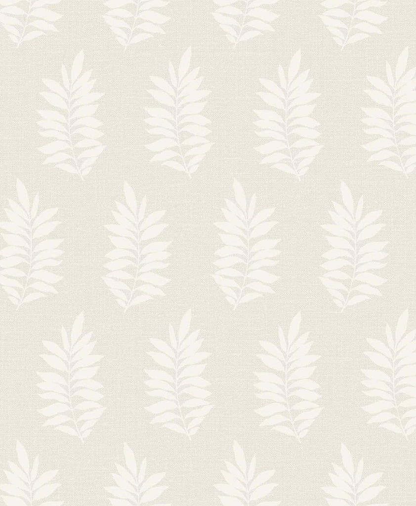 Seabrook Pinnate Silhouette Almond Wallpaper