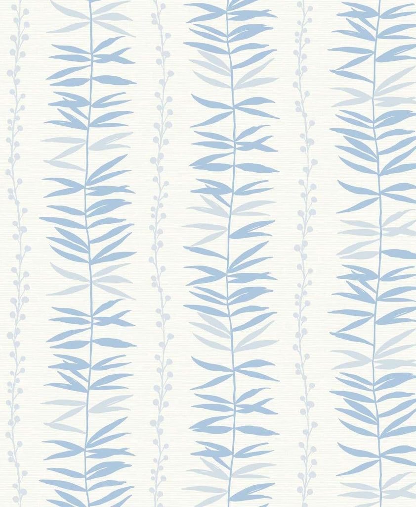 Seabrook Summer Garland Sky Blue Wallpaper