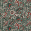 Lee Jofa Jardin Bleu Teal/Red Upholstery Fabric