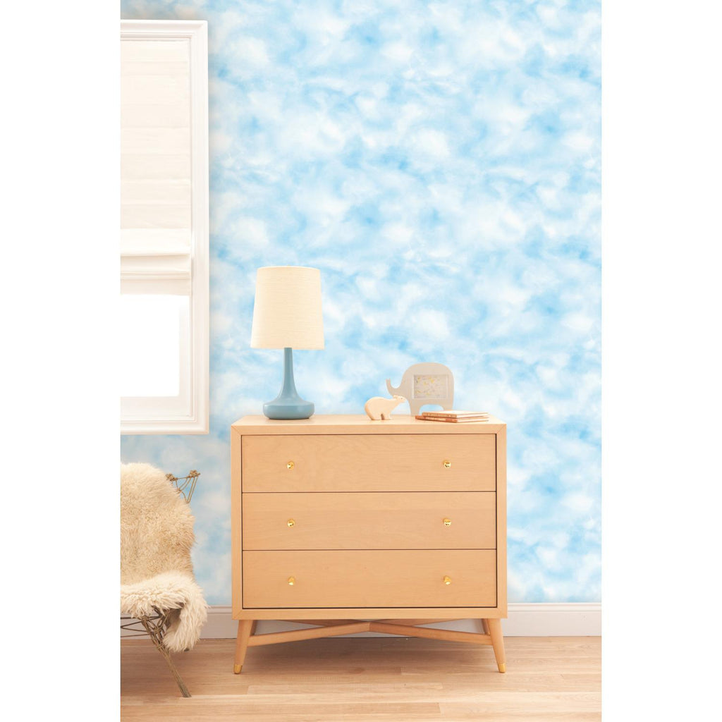 RoomMates Cloud Peel & Stick teal Wallpaper