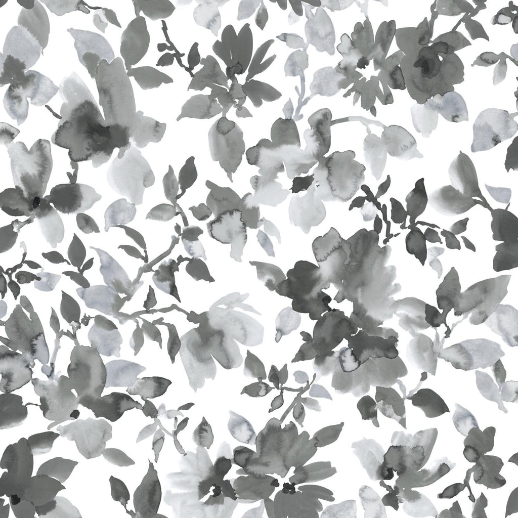 RoomMates Watercolor Floral Peel & Stick black Wallpaper