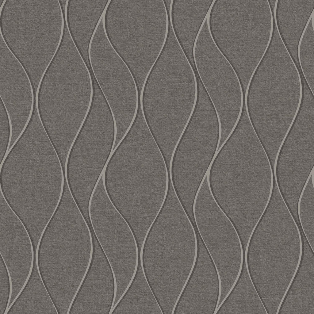 RoomMates Wave Ogee Peel & Stick gray/silver Wallpaper