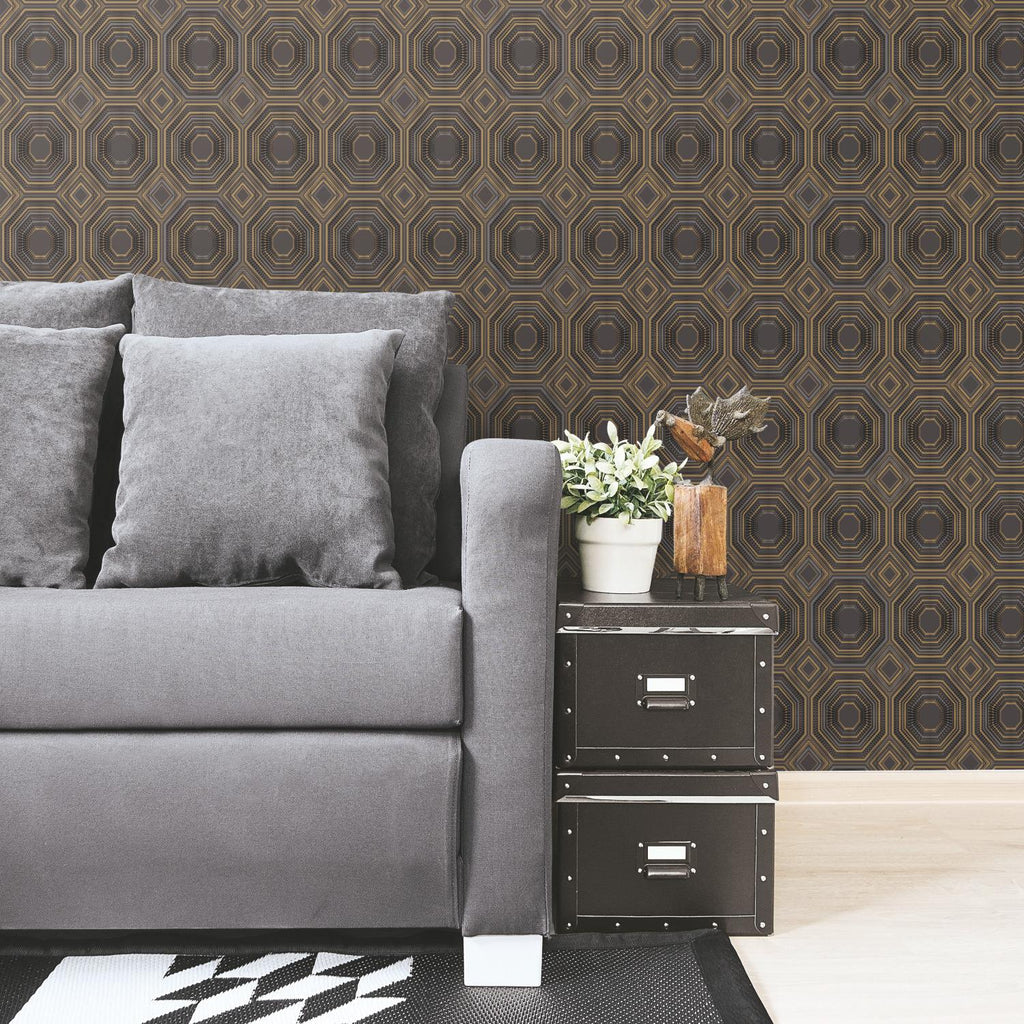 RoomMates Bees Knees Peel & Stick black Wallpaper