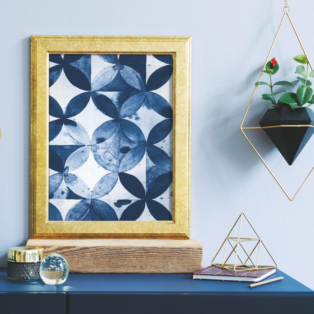 RoomMates Paul Brent Moroccan Tile Peel & Stick blue Wallpaper