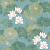 Roommates Lily Pad Peel And Stick Blue Wallpaper