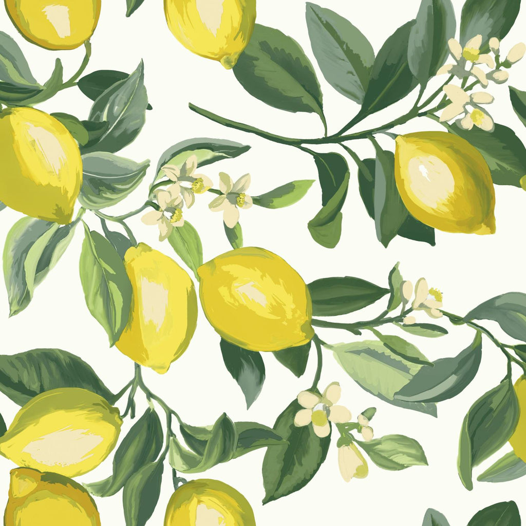 RoomMates Lemon Zest Peel & Stick yellow/white Wallpaper