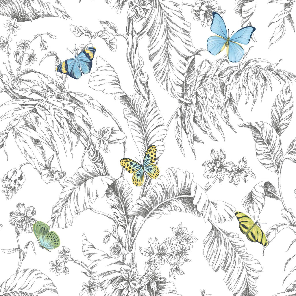 RoomMates Butterfly Sketch Peel & Stick yellow Wallpaper