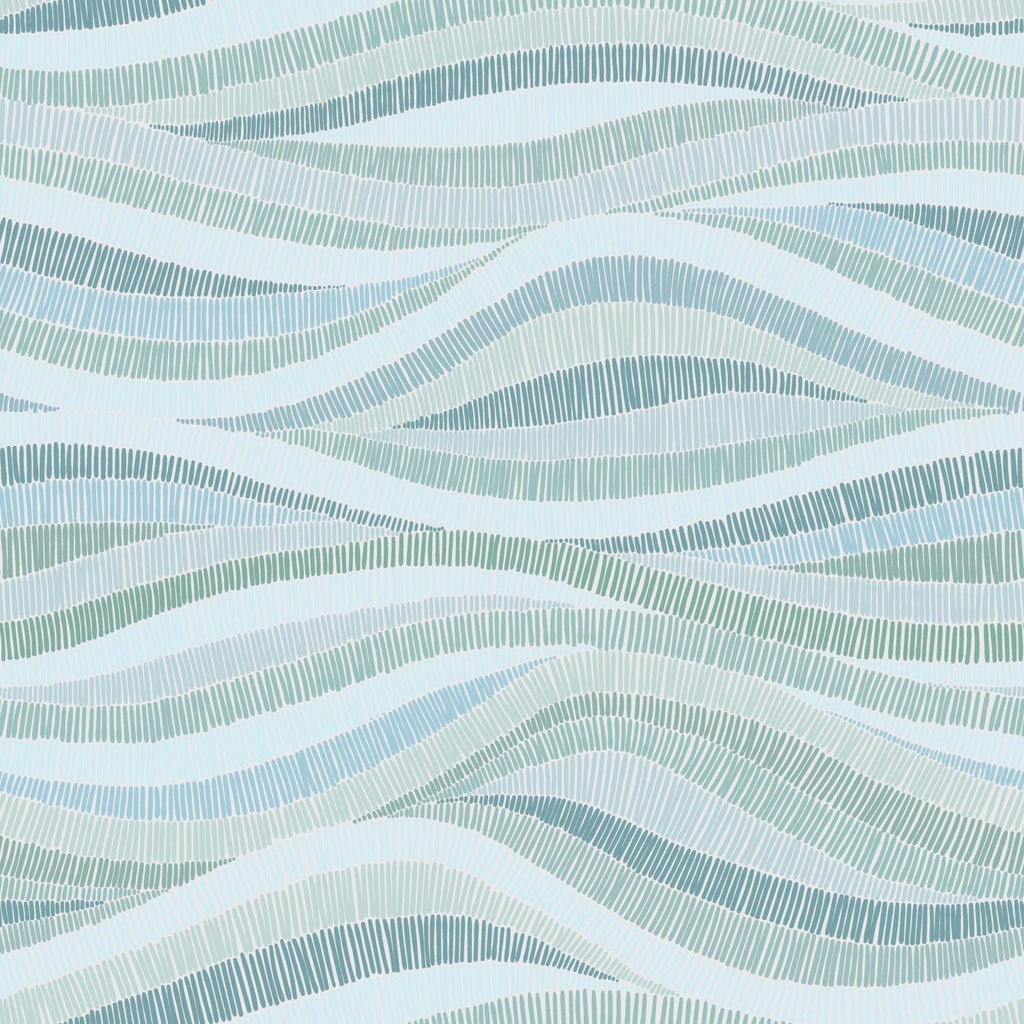 RoomMates Mosaic Waves Peel & Stick blue/green Wallpaper