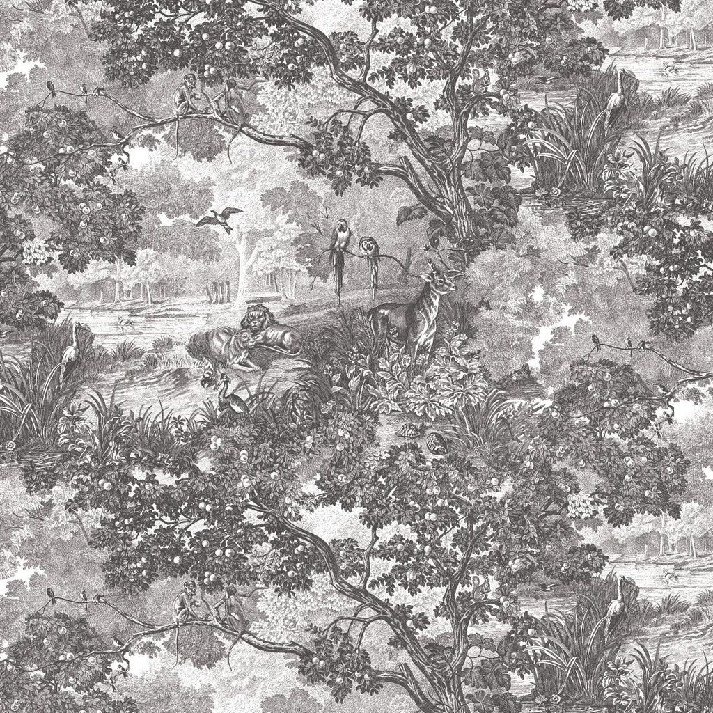 RoomMates Jungle Toile Peel & Stick black/white Wallpaper