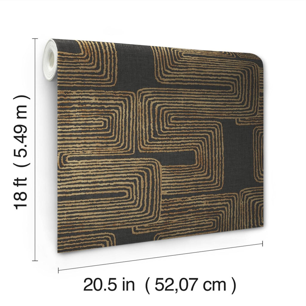 RoomMates Zulu Signature Peel & Stick black/gold Wallpaper