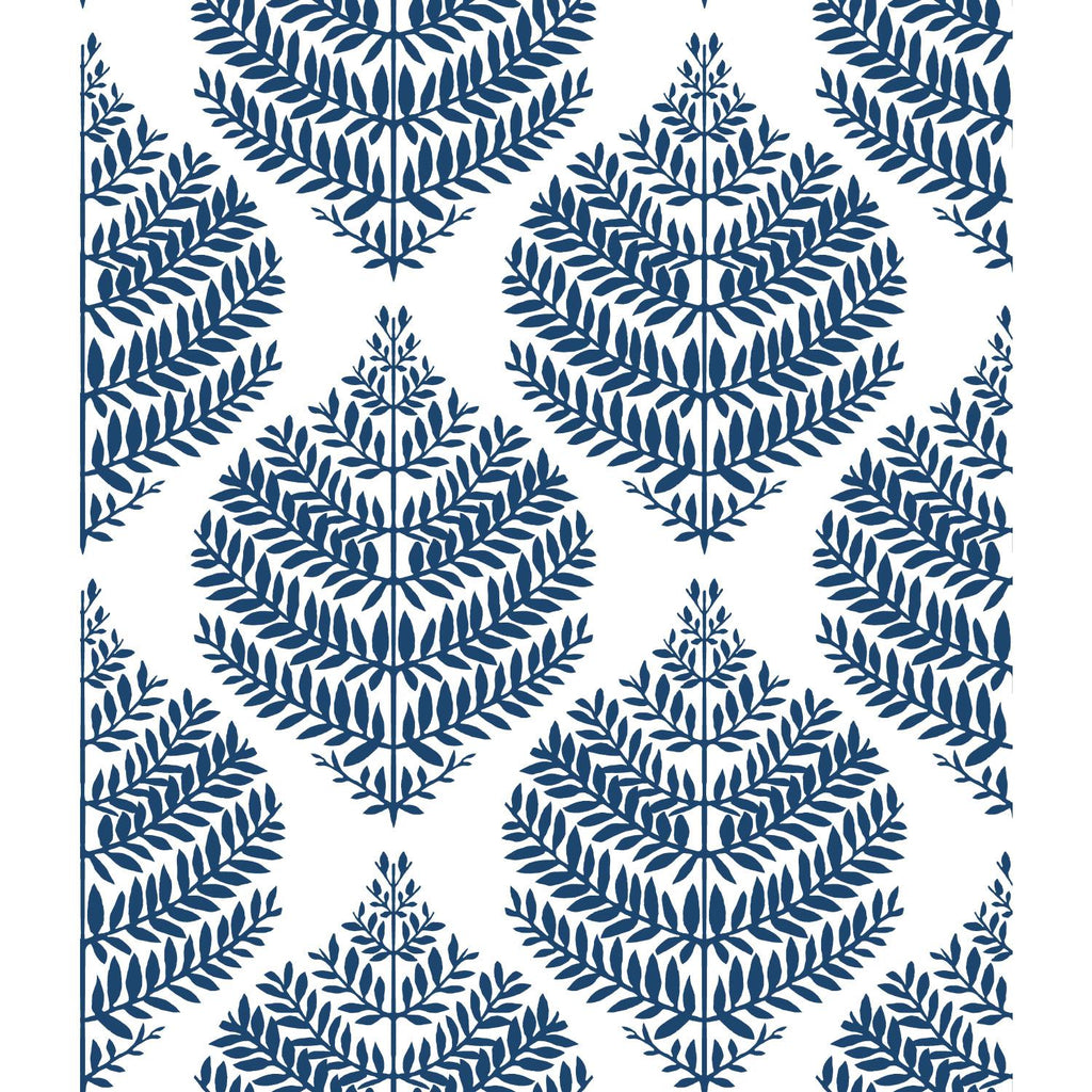 RoomMates Hygge Fern Damask Peel & Stick blue/white Wallpaper