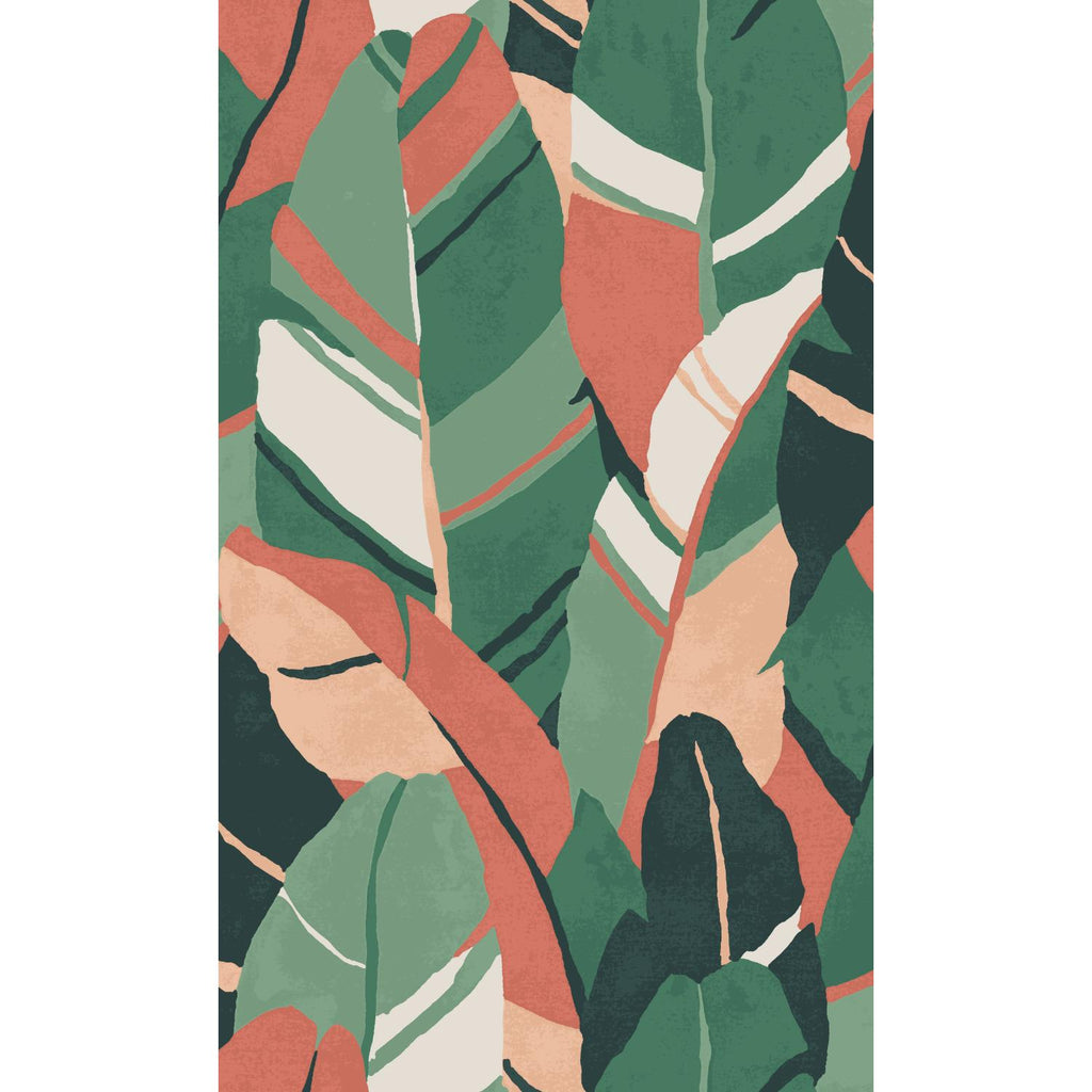 RoomMates Hearts Of Palm Peel & Stick green/red Wallpaper