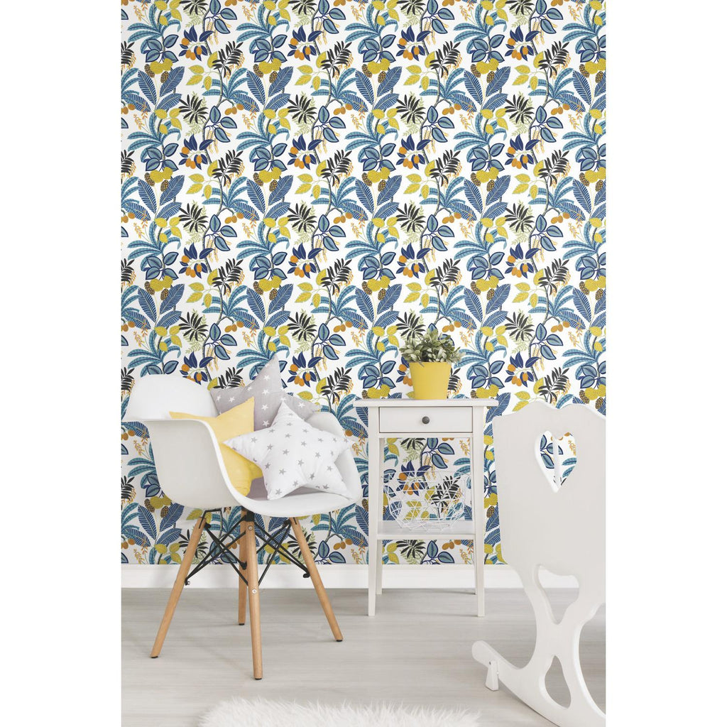 RoomMates Funky Jungle Peel & Stick blue/yellow Wallpaper