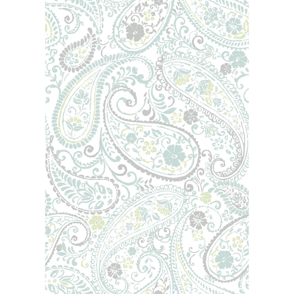 RoomMates Paisley Prince Peel & Stick gray/teal Wallpaper