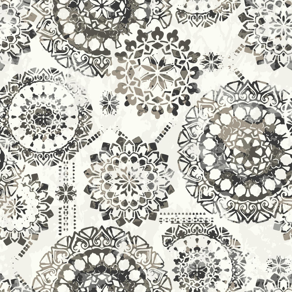 RoomMates Bohemian Medallion Peel & Stick black/white Wallpaper