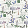 Roommates Butterfly Botanical Peel And Stick Purple Wallpaper