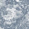 Roommates Jungle Toile Peel And Stick Blue Wallpaper