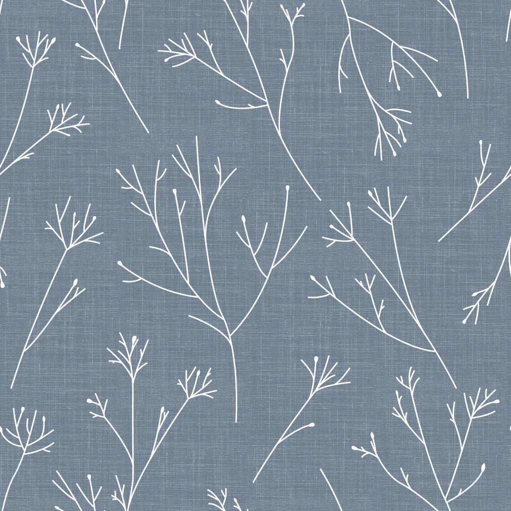 RoomMates Twigs Peel & Stick blue/white Wallpaper