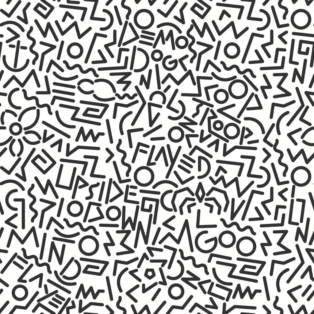 RoomMates Stranger Things Doodles Peel & Stick black/white Wallpaper