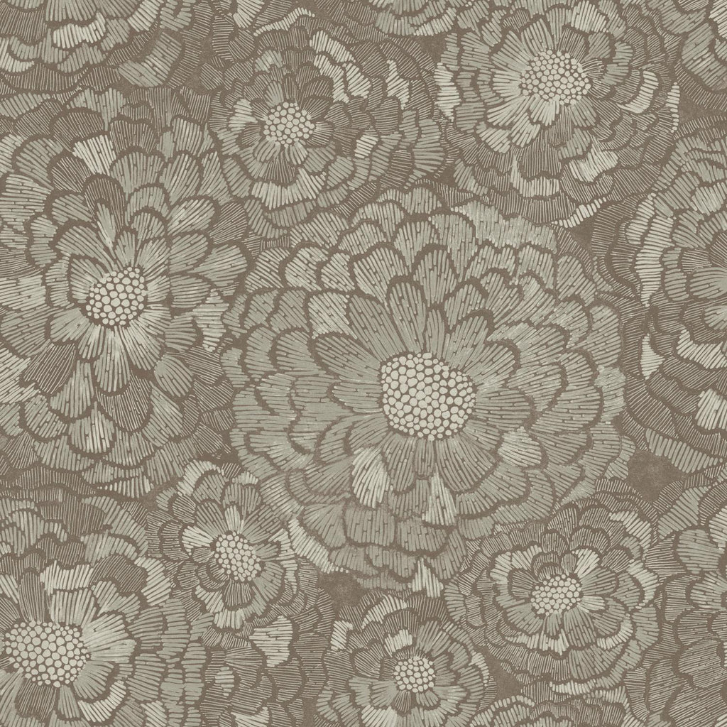 RoomMates Zen Dahlia Peel & Stick brown/taupe Wallpaper